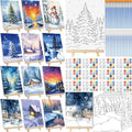 Zhanmai 12 Pack Pre Drawn Canvas for Painting Sip and Paint Kit 8" x 10" Paint Party Set Canvas Painting Pre Printed Canvases for Party Favor DIY Virtual Adult's Date Night (Winter Sonw)