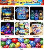 40 PCS Classic & Glow in the Dark Acrylic Paint Set with 12 Brushes, 2 Knives & Palette, 24 Colors Art Craft Paint for Beginners, Halloween Pumpkin Canvas Ceramic Rock Painting Kit
