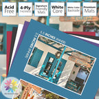 Mat Board Center, Pack of 5, Photo Picture Mats - Acid Free, 4-Ply Thickness, White Core - for Pictures, Photos, Framing (8x10 for 2-4x6 Mixed Color)