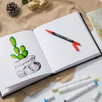 Ohuhu Mix Media Pad - 8.3"x8.3" Mixed Media Art Sketchbook, 120 lb/200 GSM Heavyweight Papers, 78 Sheets/156 Pages, PU Hardcover Mixed Media Paper Pad for Acrylic Painting Christmas Gift