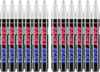 White Paint Pens Paint Markers - 12 Pack Permanent Quick Dry Waterproof Marker Pens for Rocks Wood Fabric Plastic Canvas Glass Mugs Metal Tire Stone