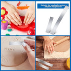 Flexible Polymer Clay Cutters 8 Inch 4 Inch Carbon Steel Blade Polymer Clay Cutting Slicing Tools for DIY Shaping Modelling Sculpturing Supplies(12 Pieces)