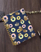 iampanda Spiral Journal Notebook,Cute Strong TwinWire Binding with Premium Paper for Girl Women,60 Sheets A5 College Ruled NotebookJournal,Perfect for School Office Home Gifts,Sloth with Sweet