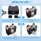 Automatic Card Shuffler 6 Deck Heavy Duty Electric Card Shuffler, USB/Battery-Operated Casino Playing Card Shuffler for Card Games