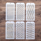 DIY Decorative Wave Stencil Template for Scrapbooking Painting on Wall Furniture Crafts, Set of 6 (Wave)