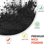Mica Powder - 75g Mica Powder for Epoxy Resin - Metallic Color Pigment for Resin, Soap, Bath Bombs, Eye Shadow, Nails, DIY Crafting Projects etc. (Black)