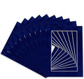Pack of Ten Acid Free 8x10 Mats Bevel Cut for 5x8 Photos - Brooke Blue Suede Precut Matboards With Backing Boards and Self Seal Photo Mat Bags For Pictures, Photos, Framing - 4-ply Thickness