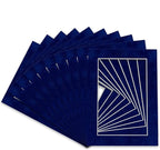 Pack of TEN 11x14 Mats Bevel Cut for 8.5x11 Photos - Acid Free Brooke Blue Suede Precut Matboards For Pictures, Photos, Framing - 4-ply Thickness