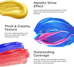 ARTME Metallic Acrylic Paint Set, 24 Metallic Colors in 2 oz/60ml Bottles, Metallic Shining Acrylic Paint, Rich Pigments Paint Perfect for Artists, Beginners on Canvas, Rocks, Wood, Fabric, Ceramic
