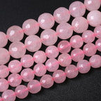 60pcs 6mm Natural Rose Pink Quartz Crystal Faceted Stone Beads for Jewelry Making Energy Healing Power Stone Beads DIY Bracelet Necklace Accessories 15" (6mm, Faceted Rose Quartz)