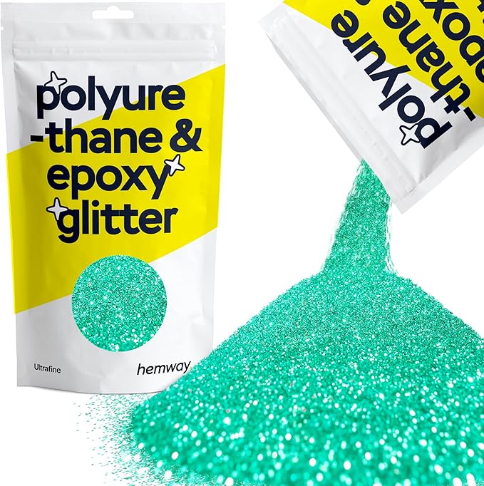 Hemway Polyurethane & Epoxy Resin Glitter for Arts, Crafts, Tumblers, Flooring, Woodwork, Decorating and Resin Projects 100g - Turquoise Blue