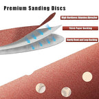 320 Grit 5 Inch Sanding Discs Hook and Loop Sandpaper, 150 PCS 8 Hole Adhesive Fine Sand Paper for Random Orbital Sander