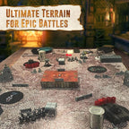 Battle Game Mat - 48x48 - Dungeons Tabletop Dragons Dice Role Playing Map - Wargaming RPG Warfare 40k Flames War - Reusable Miniature Figure Board Games - Warhammer Gaming Vinyl Mat