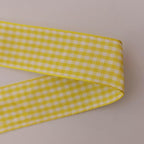 Yellow and White Gingham Ribbon Christmas Ribbon 25 Yards Each Roll 100% Polyester (1", Yellow)