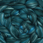 Merino Silk Luxe Tonal Designer Blend. Superfine Merino, Mulberry Silk, Tussah Silk. Top Roving for Spinning or Felting. Meadow Mist 1oz