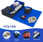 6 in1 Card Deck Box Set,X-Large Premium Trading Card Storage Case with 5 Small Box,Magnetic Game Deck Display Case Compatible with MTG/TCG/Yugioh/Magic/Commander(Black＆Blue)