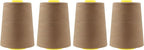 Mandala Crafts 4 Pack of Serger Threads Cones Spools - 20S/2 24000 Yards Polyester Mocha Threads for Sergers Machine and Overlock Quilting Sewing Machine
