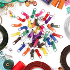 DOITEM 22.2 Yards Zippers 10 Pieces Assorted Colors #5 Nylon Coil Zipper, Sewing Zippers Endless Zips with 40 Pieces Zipper Sliders Zip Heads for DIY Sewing Tailor Craft Supplies