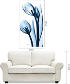 Empire Art Direct Frameless Tempered Glass Wall Art, Decorative Panel, Flower Wall Decor, Ready to Hang, 24" x 48", Two Blue Tulips