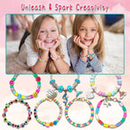 leitait Girls Toys Bracelet Making Kit -3400pcs Charm Jewelry Making Kit Supplies,Unicorn/Mermaid Crafts Birthday Christmas Gifts for Girls Ages 5 6 7 8 9 10 11 12 Years Old