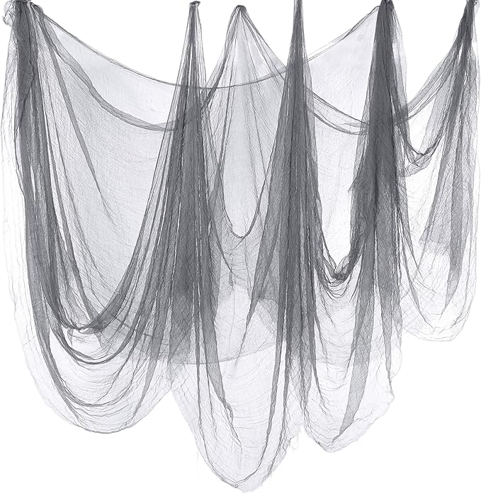 Boao Halloween Cheese cloth 85 x 197 Inch Gray Cheesecloth Roll for Crafts Large Cotton Muslin Gauze Fabric for Halloween Outdoor & Indoor Spooky Decoration