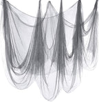 Boao Halloween Cheese cloth 27.56 x 590.55 Inch Gray Cheesecloth Roll for Crafts Large Cotton Muslin Gauze Fabric for Halloween Outdoor & Indoor Spooky Decoration