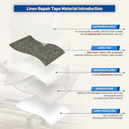 KING MOUNTAIN Linen Repair Patches, Self-Adhesive Linen Fabric Patches, 4 X 63 inch Extra Size, Multi Color, Can be Used for Linen Sofa Repair and Linen Clothes Repair (Dark Grey 1.0)