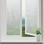 rabbitgoo Window Privacy Film Frosted Glass Film, Decorative Cling UV Sun Blocking Decals, Frosting Window Clings for Home Bathroom Door Coverings, 35.4 x 118.1 inches