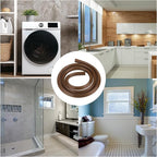 uxcell Flexible Molding Trim, 59 Inch Flexible Quarter Round Molding Silicone Peel and Stick Trim Self Adhesive Shower Water Barrier for Corner Decor Bathroom Kitchen, Brown