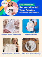 NuFun Activities Printable Iron-on Heat Transfer Paper for T Shirts, Light Fabrics, 6 Sheets 8.5 x 11 inch, Long Lasting, Durable, Professional Quality, Easy DIY, Non-Toxic, Made in The USA