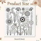 CHGCRAFT Abstract Wildflowers Polymer Clay Texture Sheets Geometric Flowers Silicone Stamp Clay Texture Mat Modeling Pattern Pad Texture Sheets for Jewelry and Clay Earrings Tools, 5.5x5.5 inch