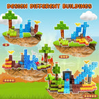 100PCS Dinosaur Magnetic Blocks for Kids: 1" Magnetic Building Blocks for Kids Ages 4-8 8-12, Magnet Cubes Sensory STEM Stacking Toys for Boys & Girls,Christmas Birthday Gifts for Toddler Ages 3+