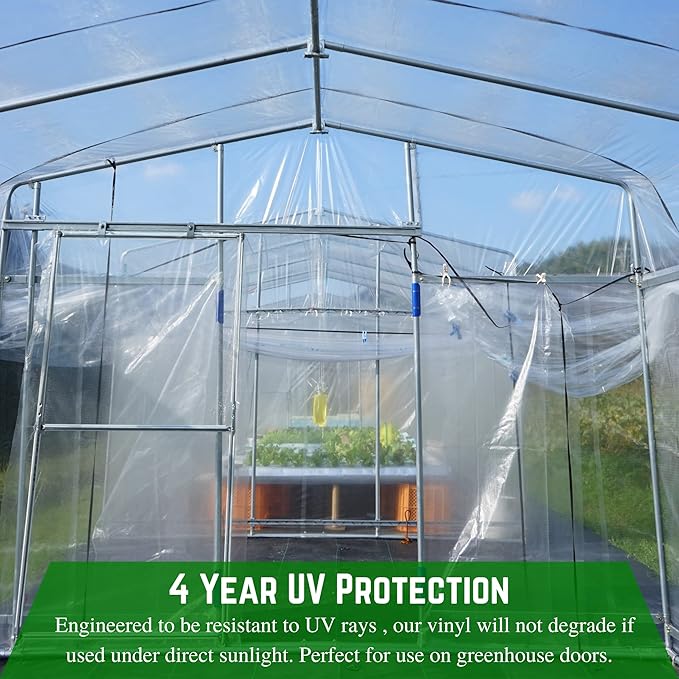 Farm Plastic Supply - Clear Vinyl Sheeting - 15 Mil - (4'6" x 100') - Vinyl Plastic Sheeting, Clear Vinyl Sheet for Storm Windows, Covering, Protection, Tablecloth Protector