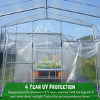 Farm Plastic Supply - Clear Vinyl Sheeting - 15Mil - (4' 6" x 5') - Vinyl Plastic Sheeting, Clear Vinyl Sheet for Storm Windows, Covering, Protection, Tablecloth Protector