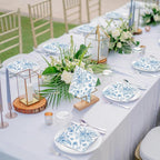 Aodaer 48 Pieces Floral Paper Napkins Disposable Blue Floral Napkins Blue and White Cocktail Dinner Napkin Set 13" x 13" Unfolded Decoupage Tableware Napkins for Garden Party Supplies