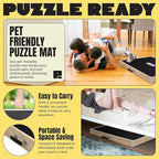Puzzle Ready Jigsaw Puzzle Table with Drawers - 24x30 in, Wood, 1,000 Pc, 3 Angles - Color-Coded Puzzle Trays for 1,000-Pc Sorting - Tilt Angles for Jigsaw Workstation Table - Portable w/Handle