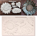 Oversized Sunflower Silicone Mold Leaves Cake Decoration Fondant Mold for Wedding,Birthday Party Cupcake Topper Chocolate Candy Cookies Mousse DIY Gypsum Soap UV Resin Polymer Clay Crafts