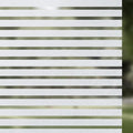 Qualsen Privacy Window Film, Frosted Windows Privacy Film, Frosting Cling for Glass, Anti-UV Reeded Blinds Sticker for Home Office Meeting Room, Stripe Patterns, 23.6x118inch