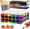 Caliart Acrylic Paint Set with 12 Brushes, 36 Colors (59ml, 2oz) Art Craft Paints Gifts for Artists Adults Beginners Painters, Halloween Pumpkin Canvas Ceramic Rock Painting Kit Art Supplies