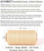 Thin Wax Polyester Thread, 0.45mm, 547 Yards, 3 Ply Round Waxed Cord Strings for Sewing, Beading, Binding, Micro Braiding, Fine Leather Craft and Micro Macrame Jewelry - Beige