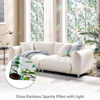 LEMON CLOUD Window Privacy Film, Stained Glass Window Film, Decorative Rainbow Window Clings, Static Cling Non Adhesive Door Stickers, Anti-UV Sun Blocker Heat Control for Home 29.5 x 78.7 inches