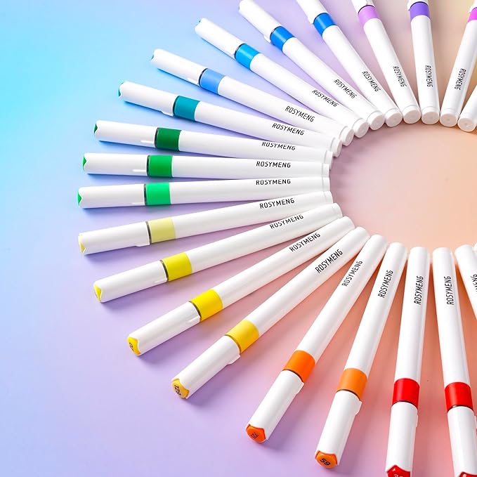 ROSYMENG 9 Metallic Color Acrylic Paint Pens,Quick-Drying Waterproof Acrylic Paint Markers, Soft Brush Tip Acrylic Markers for Canvas, Rock Painting, Wood, Stone, Glass, Ceramic, Fabric Painting