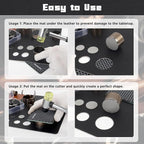 21 Pieces Leather Circle Cutter Tool Set, Hole Punch Tools with 1-12mm 15 20 25 30 35 40 45 50 55mm, High Carbon Steel Round Cutting Dies, Hole Punch Tool Kit for DIY Leather Crafts