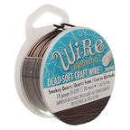 The Beadsmith Wire Elements Craft Wire – Tarnish Resistant, Soft Temper, Round, Smoke Quartz Color – 1mm, 18 Gauge, 7 Yard Spool – Jewelry Making, Wire Wrapping, Floral, & Other DIY Crafts