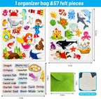 Felt Flannel Board Story Pieces for Toddlers Preschool,Kids Interactive Storytelling Teaching Play Kits for Felt Flannel Board,with Words Pieces(Marine Animals)