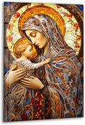 My Photostation.com 24Wx30H'' Jesus and Virgin Mary Glass Wall Art Tempered Glass Printing Wall Decor Large Wall Art Wall Hangings