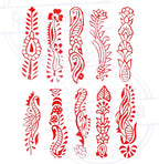 Royal Kraft Fabric Wooden Stamps Creative Border Pattern Printing Blocks (Set of 10) Htag2159