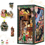 CUTEBEE Christmas Book Nook Kit - DIY Miniature House Dollhouse Kit for Adults, Teens, Booknook Tiny House Bookshelf Decor 3D Wooden Puzzle, Gifts for Family, Friends （Christmas Wish Store）