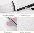 Sooez 24 Pack Mesh Zipper Pouch with Sticky Labels, A4 Mesh Bags Board Game Puzzles Organization Storage, Durable Letter Size File Folders Organizer Teacher School Classroom Office Supplies, Black