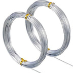 TecUnite Aluminum Craft Wire for Sculpting Armature Bendable Craft Wire for DIY Jewelry Making (2 Rolls,Silver,10 M x 2 mm)